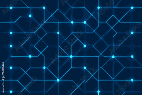 Illumination lines vector glowing grid modular dots illustration creating intersecting quantum clean