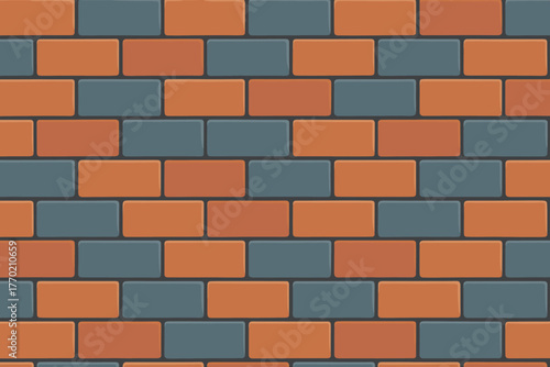 Pattern between terracotta slate slightly vector repeating rhythm mortar illustration realistic brick