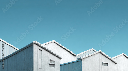Wallpaper Mural Architectural detail of buildings against a bright, clear sky. The repetitive structure and clean lines create a sense of order and modernity. Torontodigital.ca