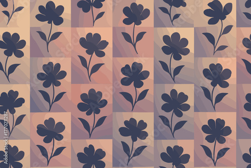 Floral ornamental vector effects illustration delicate shadow grid flow pattern depth modules