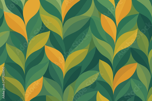 Creating transparency mosaic blending vector botanical illustration overlapping tessellated pattern leaf natural