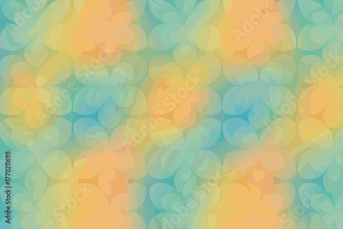 Illustration merging concentric petals into smoothly vector organic floral seamless flow