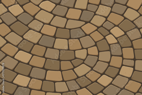 Palette shapes path pathway creating curved stone interlocking forming vector cobblestone illustration