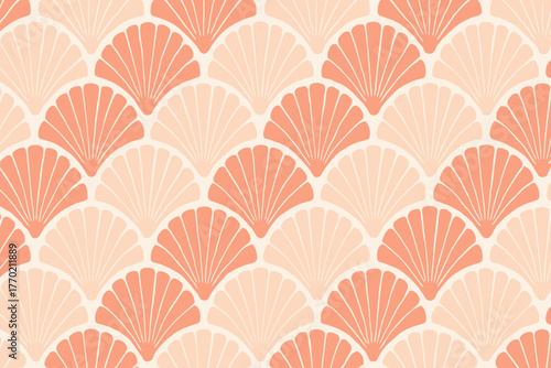 Shell grid tones vector pearl scalloped illustration pattern formation silhouettes serene