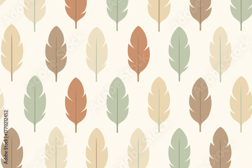 Feather distributed stylized alignment composition balance vector illustration muted elegance feathers grid