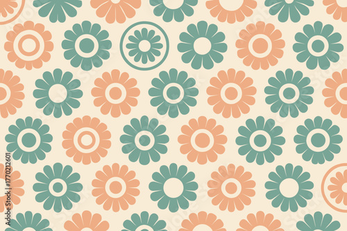 Vector stylized floral fabric ring elegance illustration motifs balanced ornamental color gentle