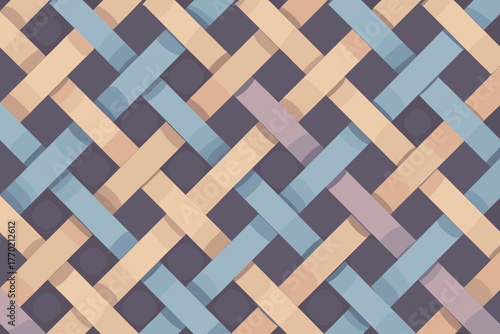 Crossing stripes geometric pattern illustration forming enhancing parallelograms dimensional braid vector