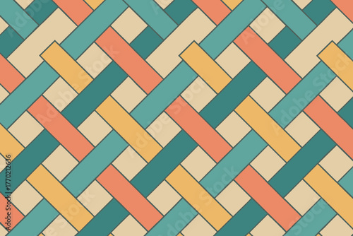 Strips generating patterns vector diagonally textile color flowing geobraid across interlacing illustration