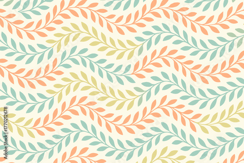 Palette curved creating arrangement illustration repeating gentle organic pattern vector leaf pastel
