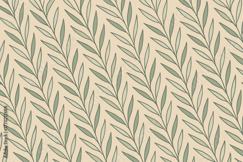 Leaves background illustration botanical repeating vector consistent pattern across elegant made leaf