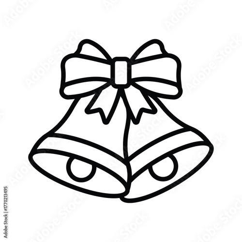 Grab this amazing line icon of christmas bell, ready to use vector