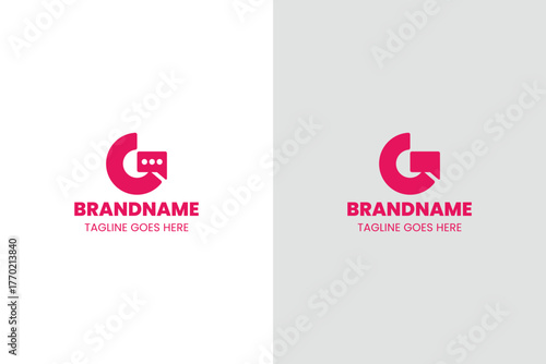 Letter G Chat Modern Logo, symbolizing communication, connection, and technology