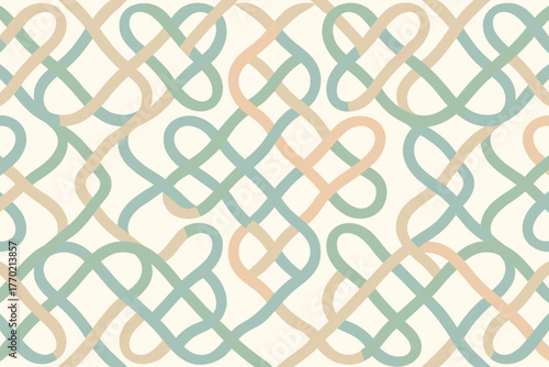 Elegant illustration flowing geometric creating vector loops ribbon symmetrical calm grid ribbons