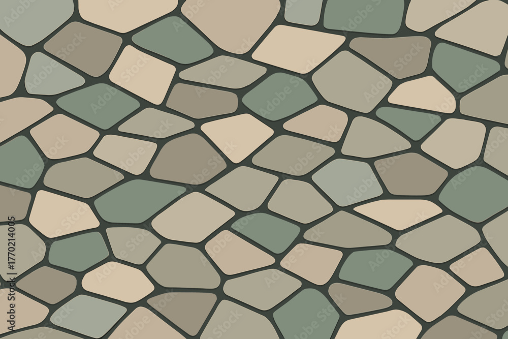 Fototapeta premium Tessellated through forming depth illustration abstract layout vector design stonegrid achieved decorative