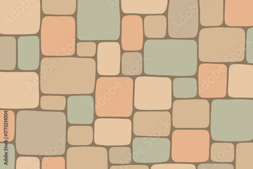 Pastel palette seamless pattern adding aesthetic composed outlined stone stonegrid illustration vector