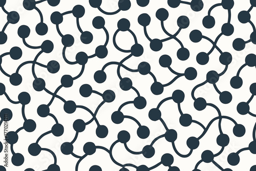 Seamless background circleflow molecules circular symmetrical geometric connected vector harmony illustration lines