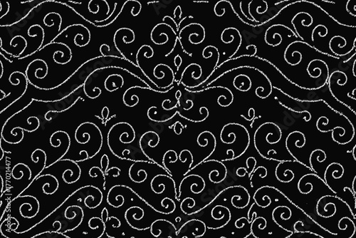Elegant curls ornamental dotlace form design waves pattern symmetrical illustration vector refined