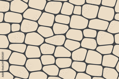 Seamless tactile subtle overlapping vector cobblestone outlines pattern illustration forming floor design