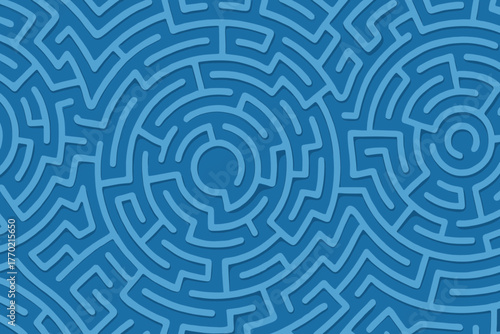 Depth seamless maze radial illustration vector where pattern circular gradient curved lines