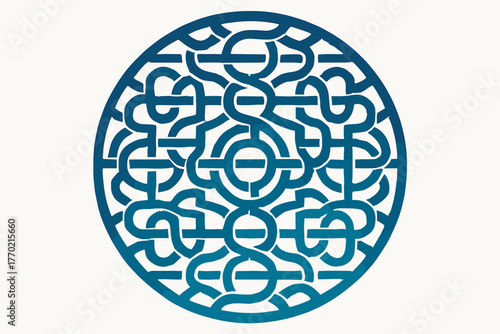 Rings from circular illustration circle interlocking pattern gradient repetition maze vector