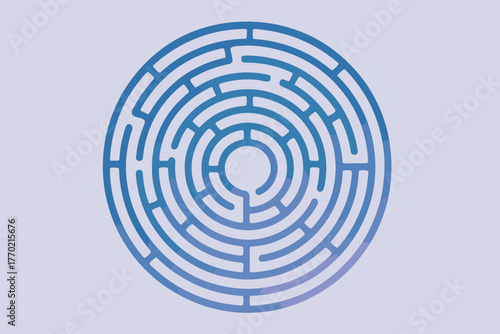 Fine visual creating concentric formed smooth minimal vector maze gradients circle illustration