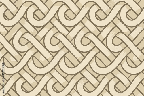 Continuous loops fabric seamless forming folds vector inspired illustration interlacing pattern elegant