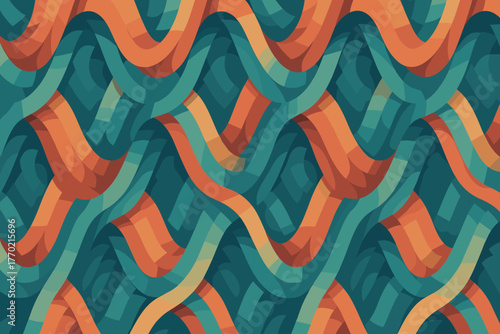 Soft design resembling loop layered curves abstract transitions balance cloth vector illustration