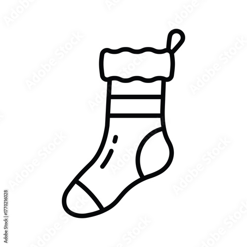 Christmas sock icon creatively designed in line style