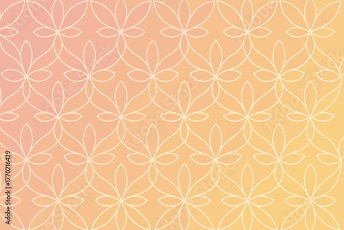 Arranged outlines soft illustration featuring gradients vector linear paths interlinked pattern floral