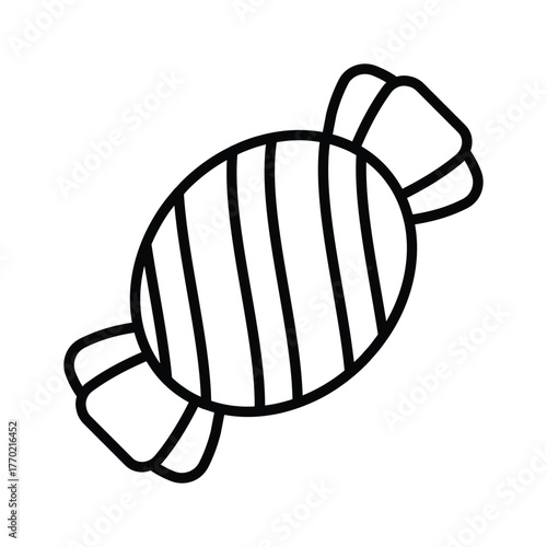 Brightly wrapped candy line icon, a sweet treat for the holiday season