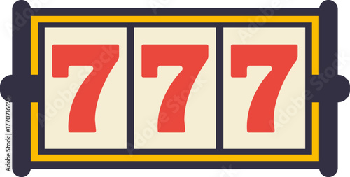 Casino jackpot Slot machine. Jackpot poker 777 slot machine icons. Gambling fortune vector concept. Illustration of game machine, gaming casino, one arm bandit. Lucky icons set.