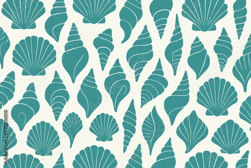 Design continuous seamless vector fluid shell featuring aligned illustration loop subtle patterns