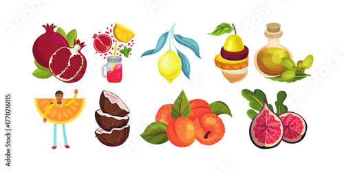 Vibrant and healthy fruit arrangements with fresh ingredients, perfect for food blogs, healthy living, and promoting wellness