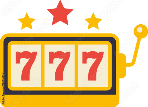 Casino jackpot Slot machine. Jackpot poker 777 slot machine icons. Gambling fortune vector concept. Illustration of game machine, gaming casino, one arm bandit. Lucky icons set.