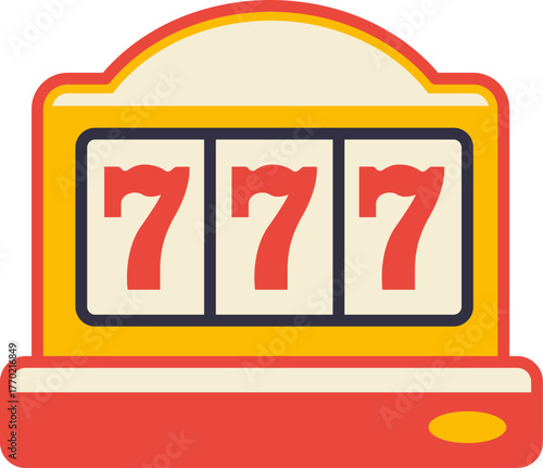 Casino jackpot Slot machine. Jackpot poker 777 slot machine icons. Gambling fortune vector concept. Illustration of game machine, gaming casino, one arm bandit. Lucky icons set.