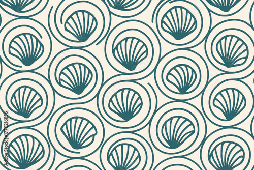 Forms paths texture creating seamless illustration pattern rhythmic shell vector patterns marine