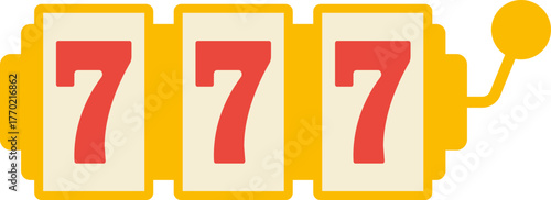 Casino jackpot Slot machine. Jackpot poker 777 slot machine icons. Gambling fortune vector concept. Illustration of game machine, gaming casino, one arm bandit. Lucky icons set.