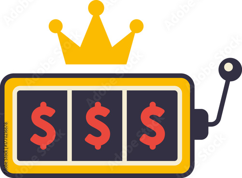 Casino jackpot Slot machine. Jackpot poker 777 slot machine icons. Gambling fortune vector concept. Illustration of game machine, gaming casino, one arm bandit. Lucky icons set.