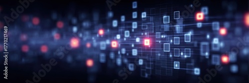 Wallpaper Mural Binary forest where byte trees connect through computing roots to a glowing database guarded by a digital firewall link Torontodigital.ca