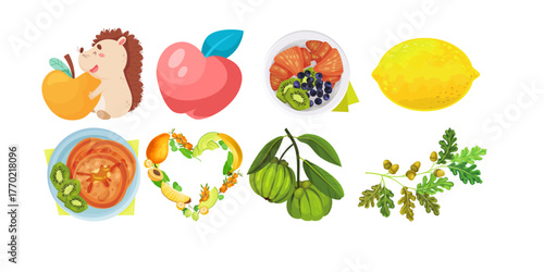 Healthy and vibrant breakfast options with fruit and pastries, perfect for culinary projects and lifestyle branding