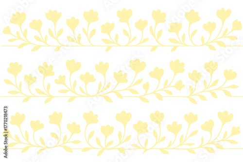 Simple continuous silhouettes vector surfaces flower delicate harmony floral aligned bands across