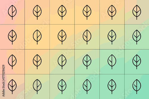 Grid orderly illustration gradient icons leafgrid vector pattern linear leaf elegance glowing