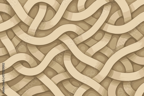 Motion vector continuous curved decorative seamless paths flow background illustration ribbon