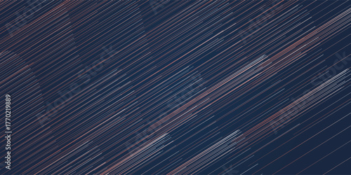 Abstract vector design with diagonal wavy lines on a dark background. Lines shift from white to warm orange-brown, then back to white, creating a flowing and rhythmic motion, visual transition.