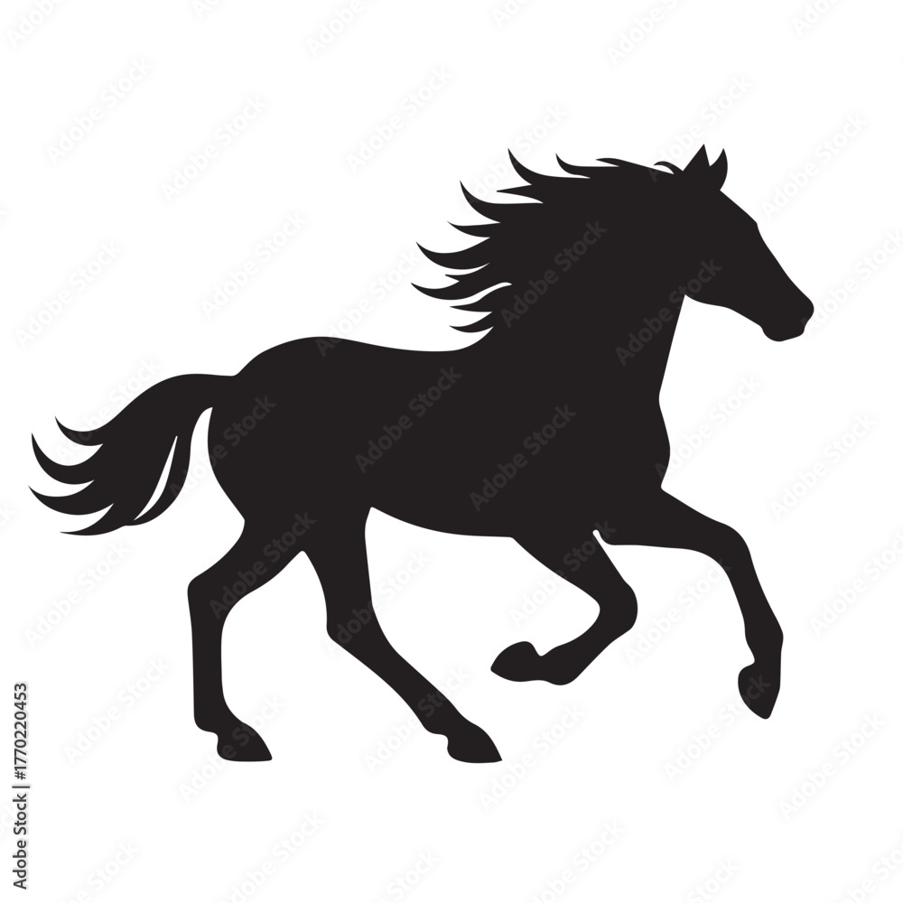 Obraz premium black horse vector illustration
