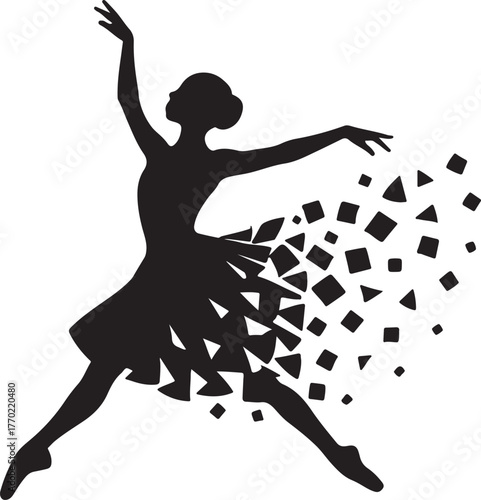 silhouette of a dancing girl