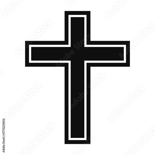 Vector image of a Christian cross silhouette in various styles. Concept of Orthodoxy and faith. Element for your design.