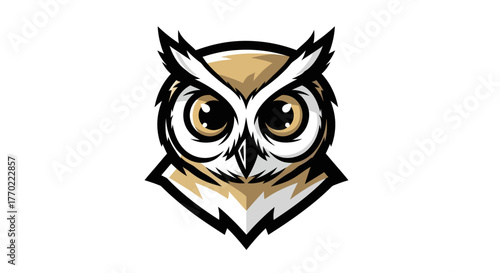 Detailed Owl Mascot Logo with Sharp Lines and Focused Gaze.