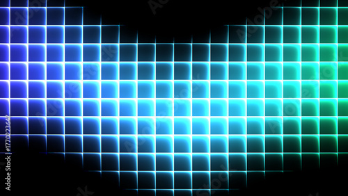 黒背景とカラフルなホログラム