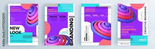 Modern abstract covers set, minimal covers design. Colorful geometric background, vector illustration.

